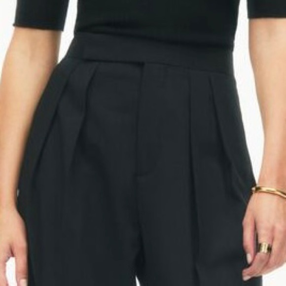 Zara Emmanuelle Alt Collab Into the Classics Pleated Black Pants Wool Blend RARE - Picture 4 of 14